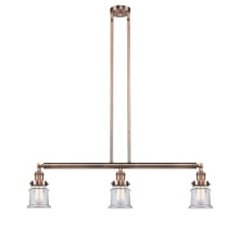 Small Canton 3 Light 39" Wide Linear Chandelier