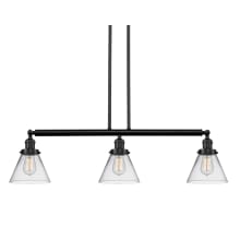 Cone 3 Light 40" Wide Commercial Linear Chandelier