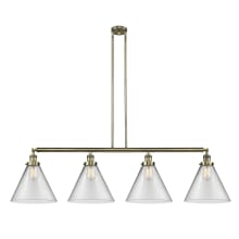 Cone 4 Light 56" Wide Commercial Linear Chandelier