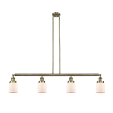 Bell 4 Light 50" Wide Commercial Linear Chandelier with Bell Shades