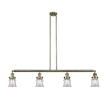 Small Canton 4 Light 51" Wide Linear Chandelier