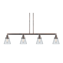 Cone 4 Light 51" Wide Commercial Linear Chandelier