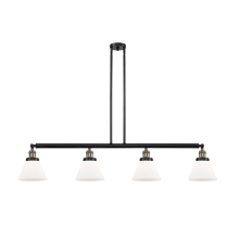 Cone 4 Light 52" Wide Commercial Linear Chandelier with Cone Shades