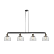 Bell 4 Light 53" Wide Commercial Linear Chandelier with Bell Shades