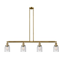 Bell 4 Light 50" Wide Commercial Linear Chandelier with Bell Shades