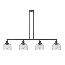 Bell 4 Light 53" Wide Commercial Linear Chandelier with Bell Shades