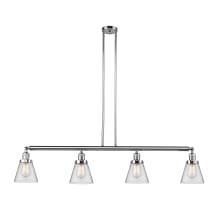Cone 4 Light 51" Wide Commercial Linear Chandelier