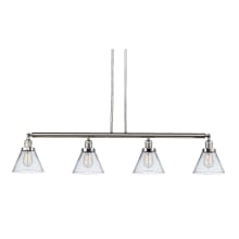 Cone 4 Light 52" Wide Commercial Linear Chandelier