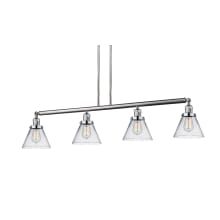 Cone 4 Light 52" Wide Commercial Linear Chandelier