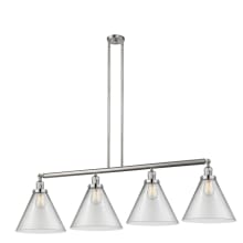 Cone 4 Light 56" Wide Commercial Linear Chandelier