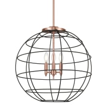 Lake Placid 3 Light 22" Wide Cage Pendant