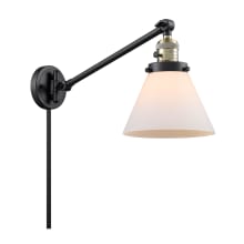 Large Cone Single Light 25" Tall Hardwired or Plug-In Wall Sconce / Pendant