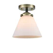 Large Cone 8" Wide Semi-Flush Ceiling Fixture