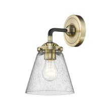 Small Cone Single Light 9" Tall Bathroom Sconce