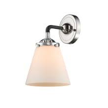 Small Cone Single Light 9" Tall Bathroom Sconce