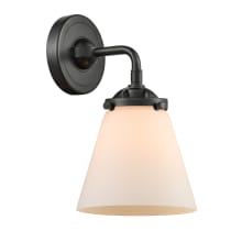 Small Cone Single Light 9" Tall Bathroom Sconce