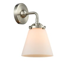 Small Cone Single Light 9" Tall Bathroom Sconce