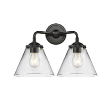 Large Cone 2 Light 16" Wide Bathroom Vanity Light