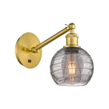 Athens Deco Swirl 8" Tall Swing Arm Wall Sconce