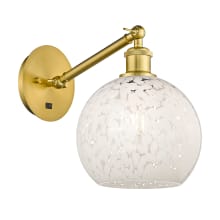 White Mouchette 10" Tall Wall Sconce