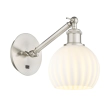 White Venetian 8" Tall Wall Sconce