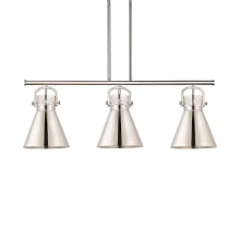 Newton Cone 3 Light 42" Wide Suspension Linear Pendant