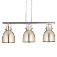 Newton Bell 3 Light 42" Wide Linear Pendant