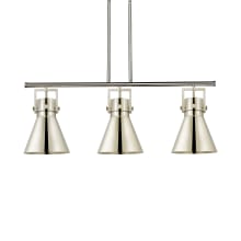 Newton Cone 3 Light 42" Wide Suspension Linear Pendant