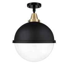 Hampden 13" Wide Semi-Flush Globe Ceiling Fixture with Glass Shade