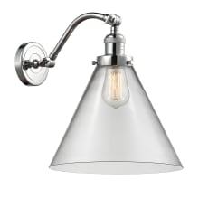 X-Large Cone Single Light 14" Tall Bathroom Sconce