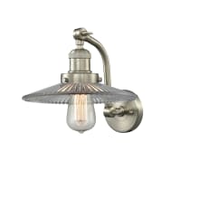 Halophane Single Light 12" Tall Bathroom Sconce