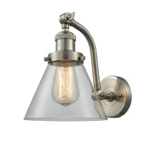 Large Cone Single Light 12" Tall Wall Sconce