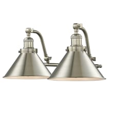 Briarcliff 2 Light 18" Wide Bathroom Vanity Light with Multiple Shade Options