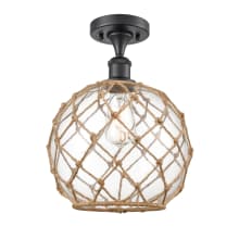 Large Farmhouse Rope 10" Wide Semi-Flush Ceiling Fixture