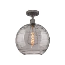 Athens Deco Swirl 12" Wide Semi-Flush Ceiling Fixture