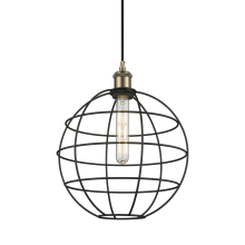 Lake Placid 12" Wide Cage Pendant with Shade