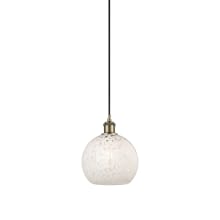 White Mouchette 8" Wide Suspension Mini Pendant