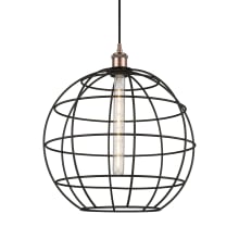 Lake Placid 16" Wide Globe Cage Pendant with Shade