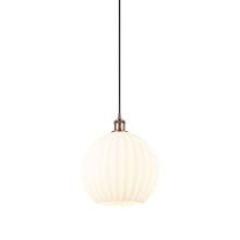 White Venetian 12" Wide Suspension Pendant