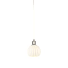 White Venetian 6" Wide Suspension Mini Pendant