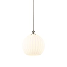 White Venetian 12" Wide Suspension Pendant