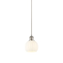 White Venetian 6" Wide Suspension Mini Pendant