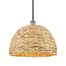 Woven Rattan 16" Wide Pendant