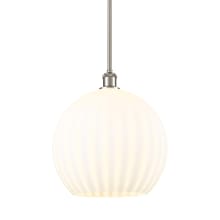 White Venetian 14" Wide Pendant