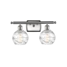 Small Deco Swirl 2 Light 16" Wide Bathroom Vanity Light