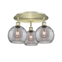 Athens Deco Swirl 3 Light 20" Wide Semi-Flush Ceiling Fixture