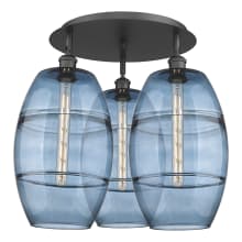 Vaz 3 Light 22" Wide Semi-Flush Globe Ceiling Fixture