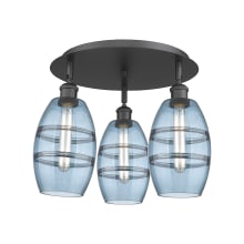 Vaz 3 Light 18" Wide Semi-Flush Globe Ceiling Fixture