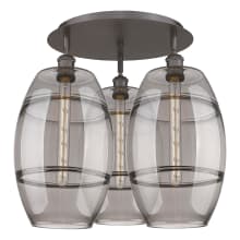 Vaz 3 Light 22" Wide Semi-Flush Globe Ceiling Fixture