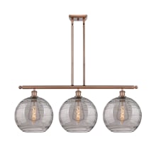 Athens Deco Swirl 3 Light 39" Wide Linear Chandelier